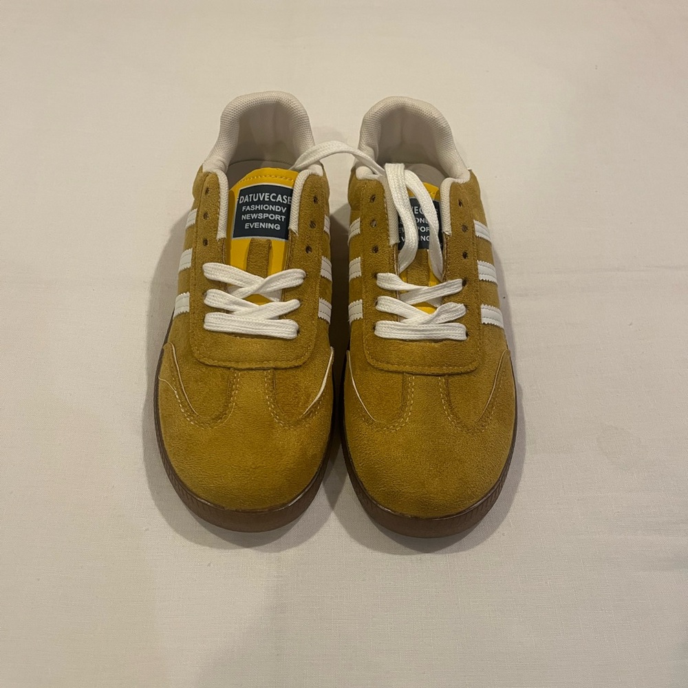 Adidas Golden Suede Sneakers with White Accents
